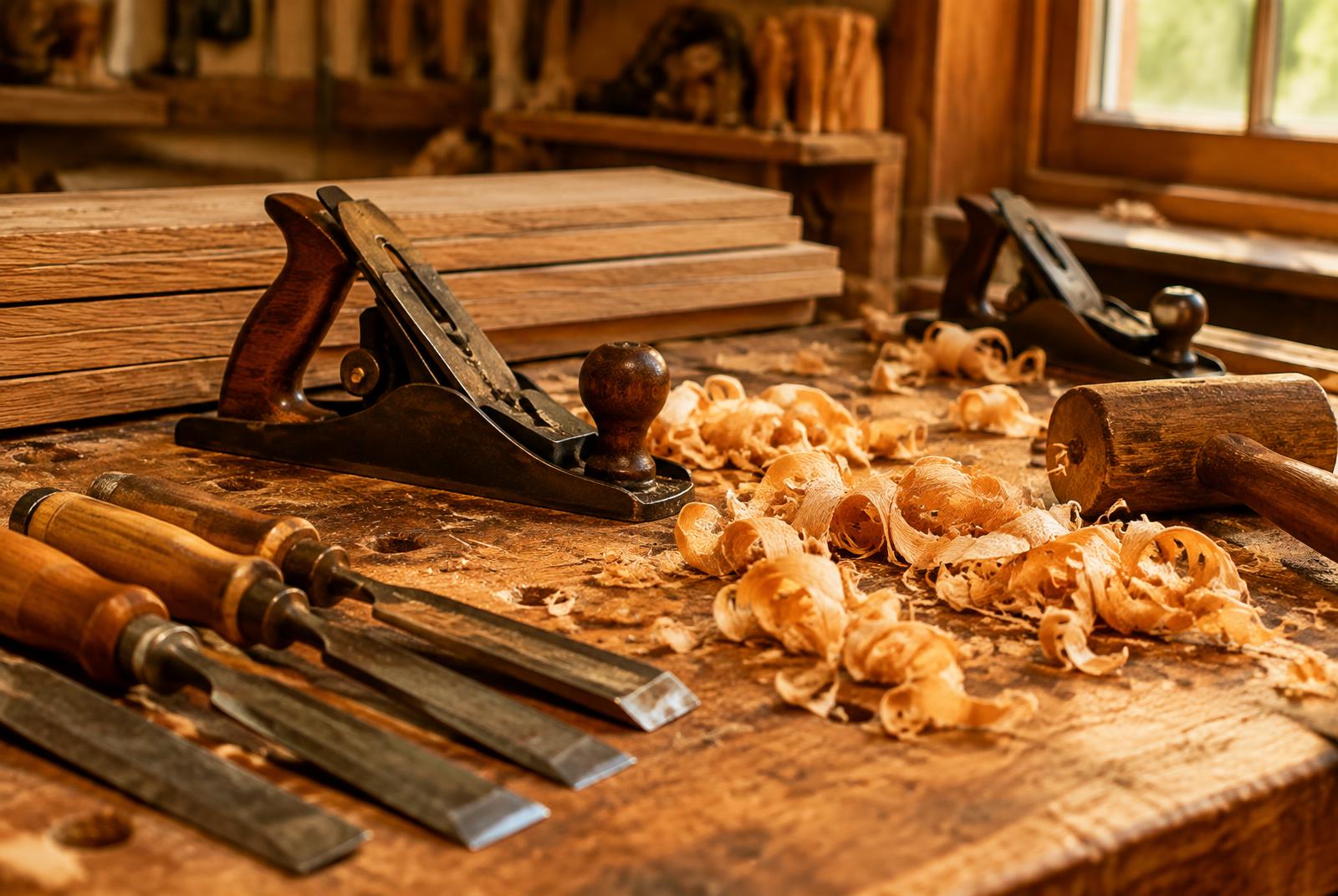 Warm oak units built around an original hearth.